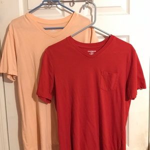 2 Express V Neck tee bundle